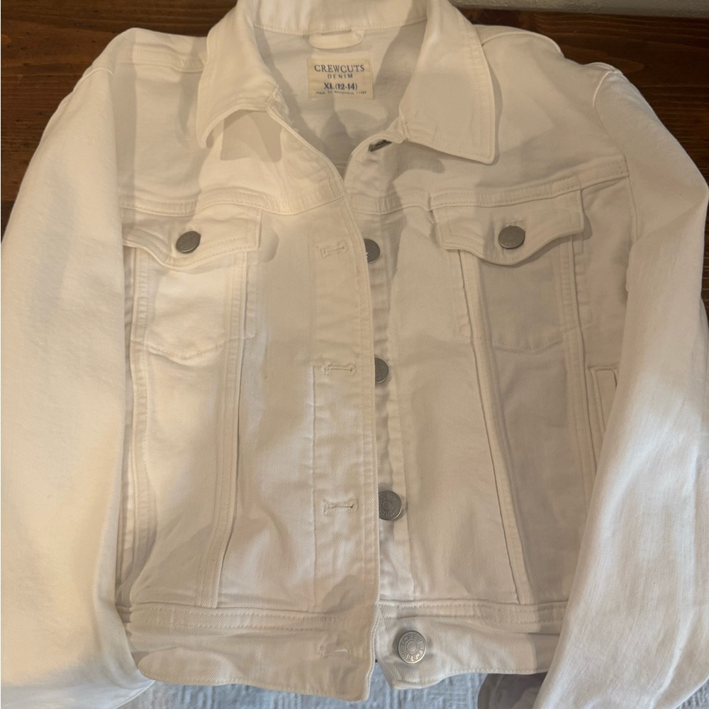 Crewcuts White Denim Jacket for kids size girls 12-14